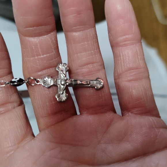 Evil eye silver color and multi colored rosary absolutely beautiful  unisex - Picture 8 of 10